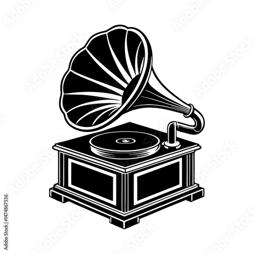 vintage gramophone vinyl ready vector illustration