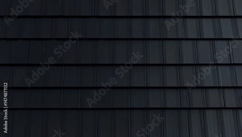 Wallpaper Mural Dark blue roof tile texture background with horizontal wavy lines. Top view of a metal sheet, photorealistic, high resolution, very detailed. Torontodigital.ca