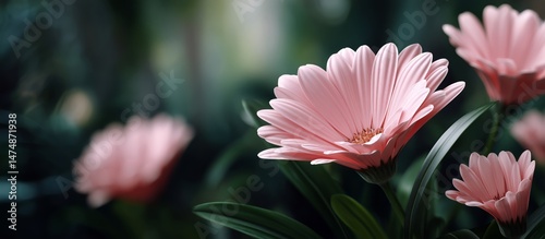 Pink and White Flowers Bloom in a Garden During Springtime Sunlight