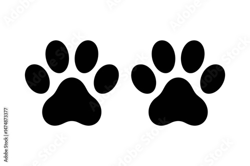 Dog paw print animal track pet footprint illustration