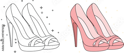 High Heels Coloring Page for Kids