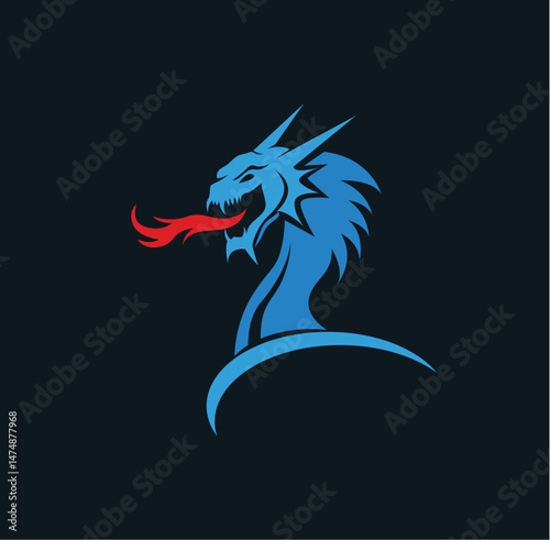 dragon head tattoo design vector illustration