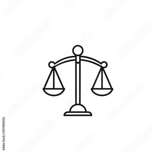 scales of justice line art icon