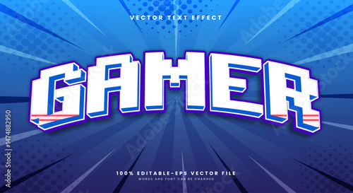 Gamer Pixel Style 3d editable text effect Template