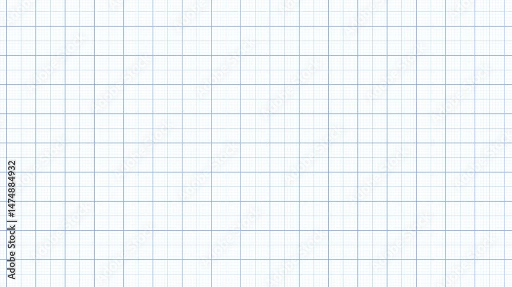 Animation loop of a vertical scrolling of a white graph paper background (landscape)