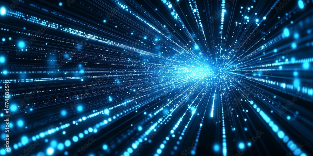 Fototapeta premium Abstract digital tunnel of light