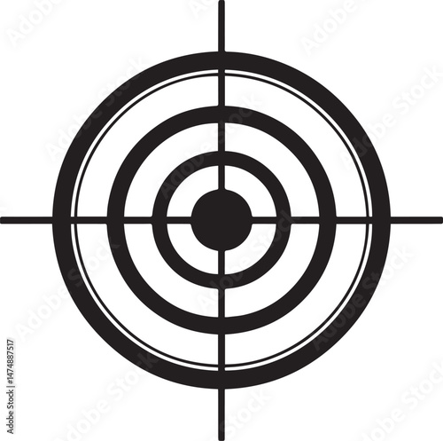 Bullseye Silhouette Vector | Bold Black Vector Art Illustration Vector Format