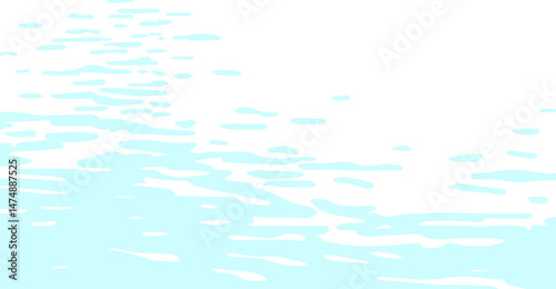 Serene Water Surface Texture with Soft Blue Ripples, a Minimalist Aquatic Pattern Design Emphasizing Tranquility and Lightness in a Pure White Environment