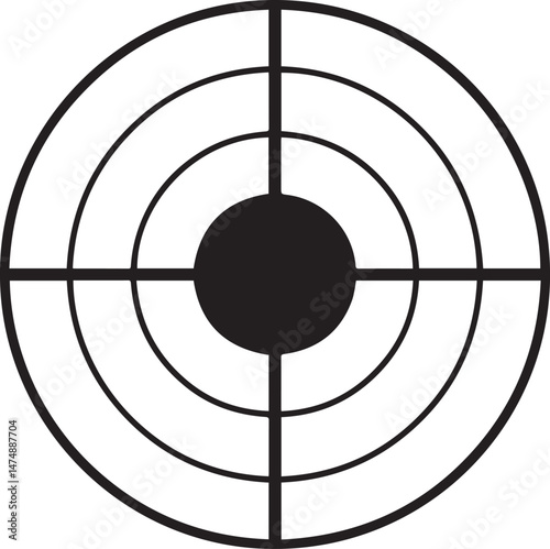 Bullseye Silhouette Vector | Bold Black Vector Art Illustration Vector Format