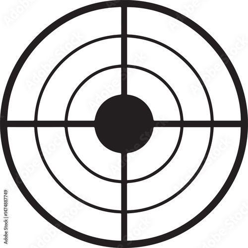 Bullseye Silhouette Vector | Bold Black Vector Art Illustration Vector Format