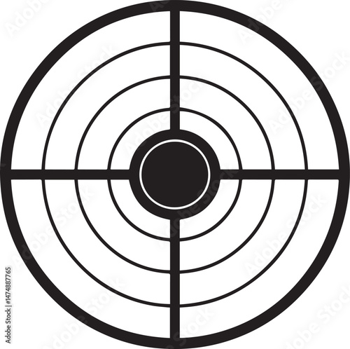 Bullseye Silhouette Vector | Bold Black Vector Art Illustration Vector Format