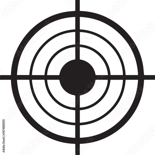Bullseye Silhouette Vector | Bold Black Vector Art Illustration Vector Format