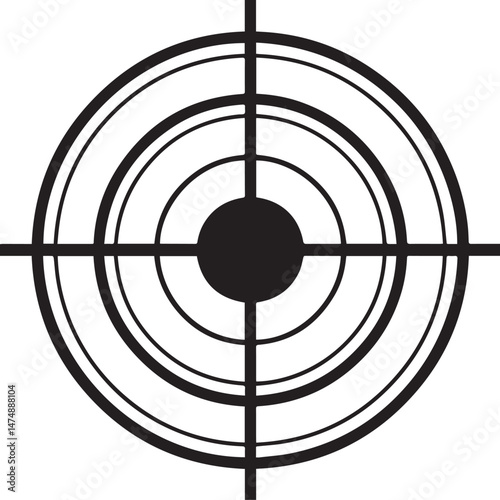 Bullseye Silhouette Vector | Bold Black Vector Art Illustration Vector Format