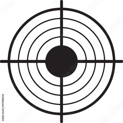 Bullseye Silhouette Vector | Bold Black Vector Art Illustration Vector Format