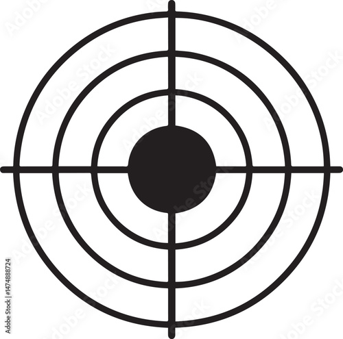 Bullseye Silhouette Vector | Bold Black Vector Art Illustration Vector Format