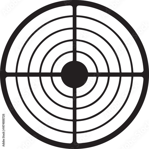 Bullseye Silhouette Vector | Bold Black Vector Art Illustration Vector Format