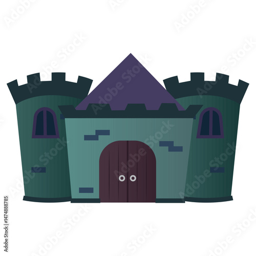 Cartoon medieval castle. Vector