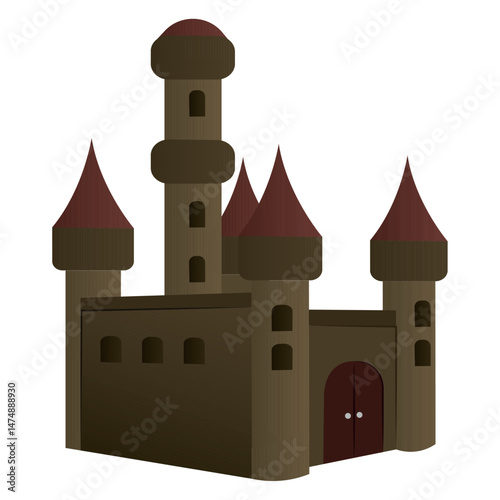 Cartoon medieval castle. Vector