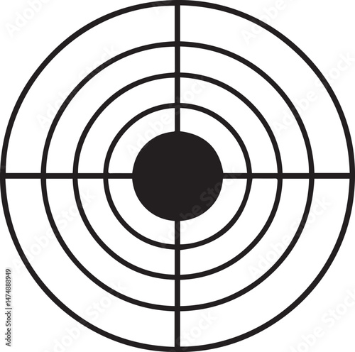 Bullseye Silhouette Vector | Bold Black Vector Art Illustration Vector Format
