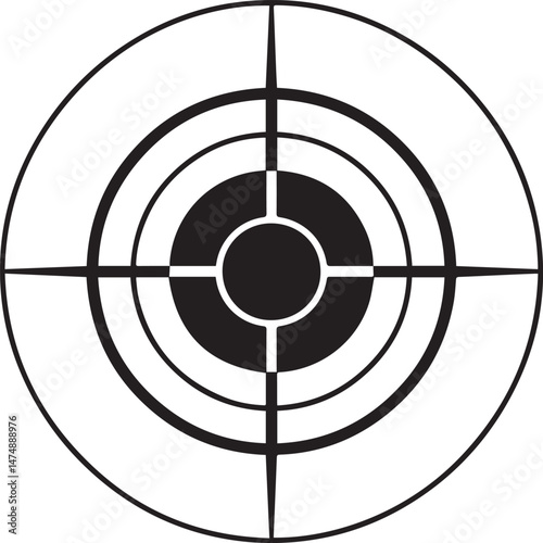 Bullseye Silhouette Vector | Bold Black Vector Art Illustration Vector Format