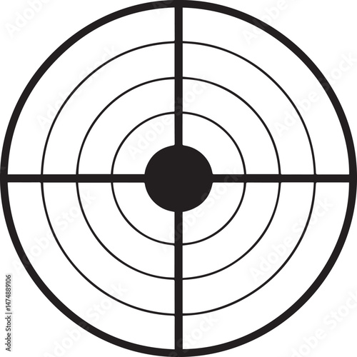 Bullseye Silhouette Vector | Bold Black Vector Art Illustration Vector Format