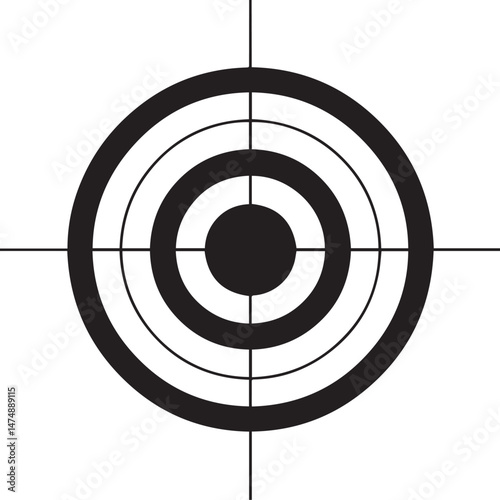 Bullseye Silhouette Vector | Bold Black Vector Art Illustration Vector Format