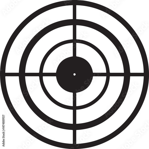 Bullseye Silhouette Vector | Bold Black Vector Art Illustration Vector Format