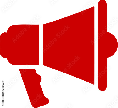 Red Megaphone Icon Loudspeaker Announcement Symbol