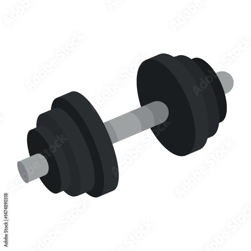 Heavy dumbbell icon. Vector