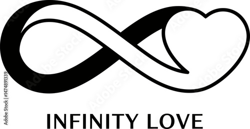 Infinity Love Symbol Eternal Heart Design, Vector Graphic