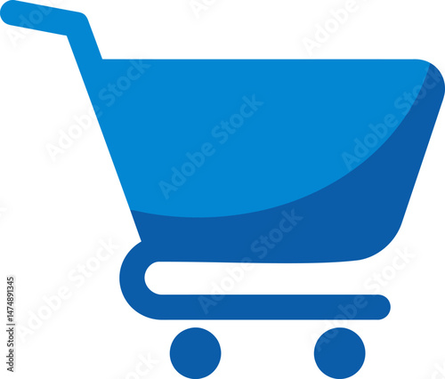 Shopping Cart Icon Blue Gradient Design for E-commerce Websites and Apps