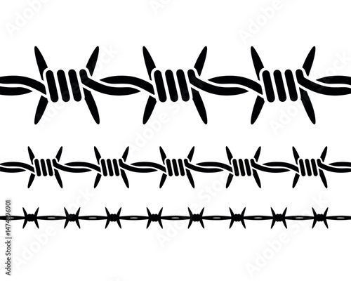 Barbed wire lines graphic symbolizing barrier and restriction