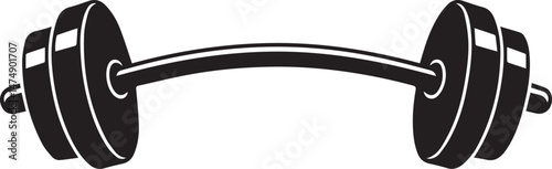 Curved Barbell Doodle Silhouette Vector | Clean Black Vector Art Illustration