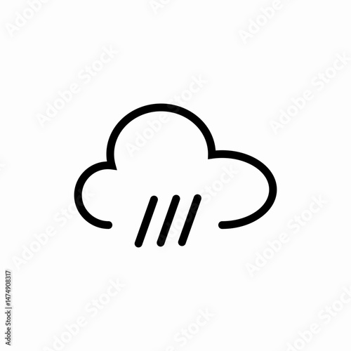 Rain cloud weather storm icon vector sign