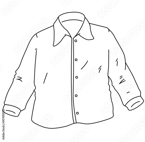 Cute cartoon hand drawn vector shirt coloring page.