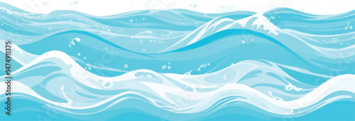 A peaceful abstract ocean painting in aqua, blue, and green watercolor tones. Great for wallpapers, branding, and digital design work.
