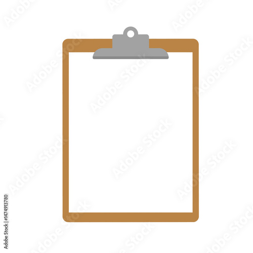 clipboard with blank white paper isolated on transparent background, png image 