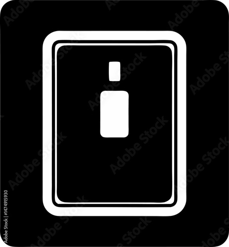 Light Switch Rectangle Silhouette Vector Illustration
