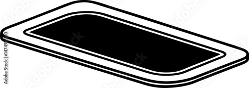 Mobile Sim Tray Hole Line Art Vector Illustration