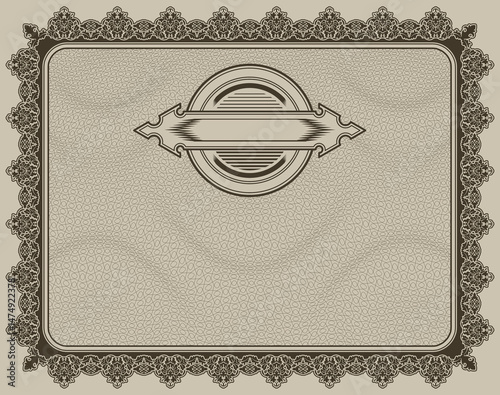 Baroque style decorative background with elegant ornamental frame.
