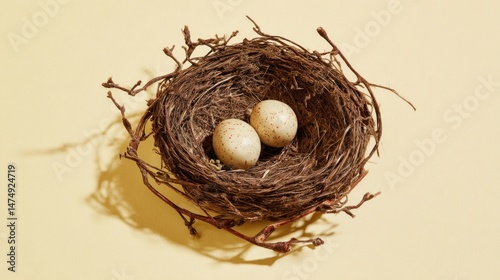 Wallpaper Mural Two eggs nestled in a bird's nest Torontodigital.ca
