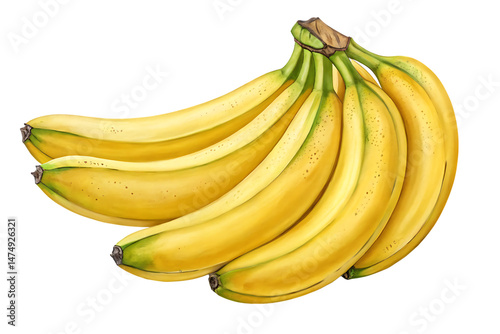 Bunch of bananas isolated on transparent background.PNG