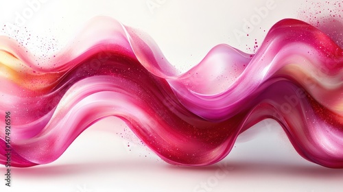 Abstract flowing wave design in pink and red tones for modern backgrounds