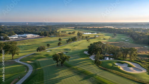 Aerial view of the 2025 host course (e.g., Quail Hollow if confirmed).