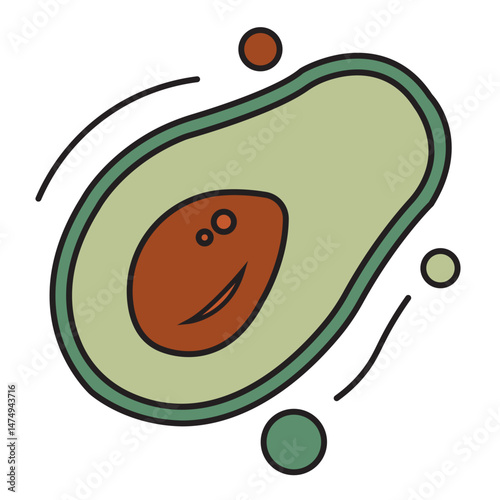 Isolated slice of an avocado icon Vector