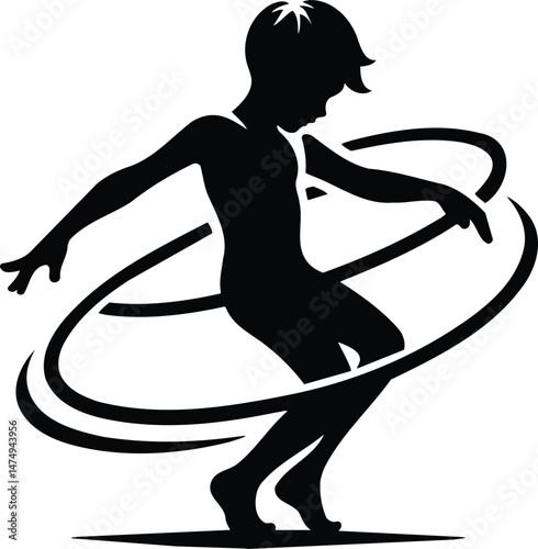 Child playing hula hoop