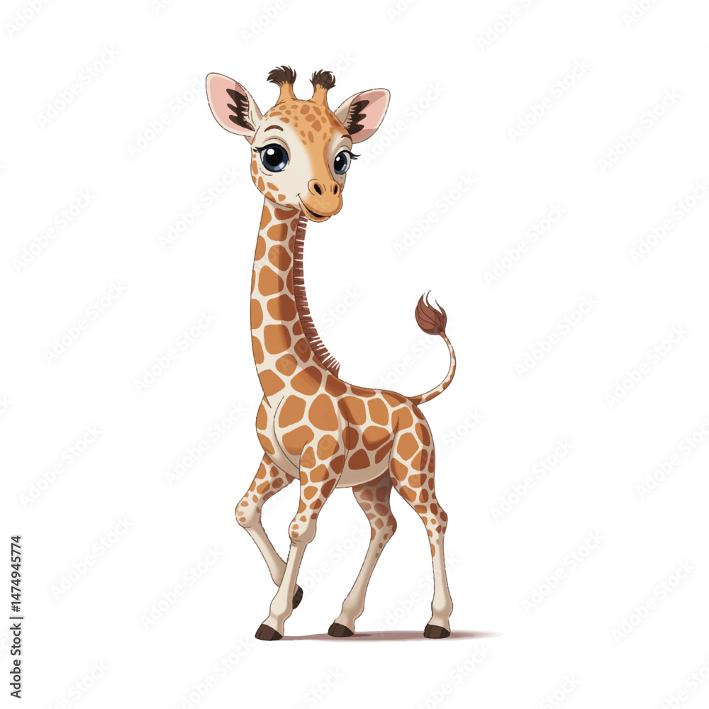 Fototapeta premium giraffe isolated on white