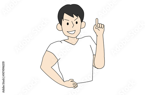 イケメンマッチョが大事なポイントを説明しているイラスト
