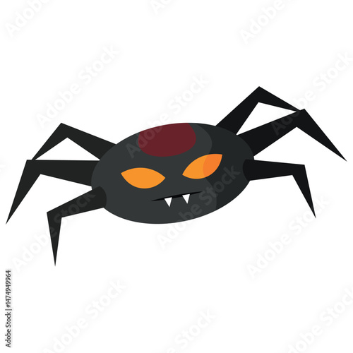 Isolated spooky halloween spider icon Vector