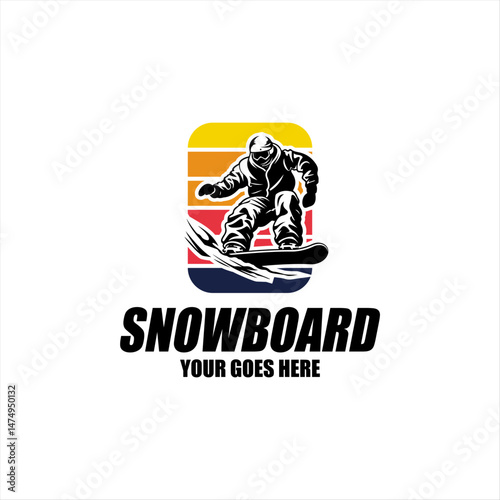 Silhouette of a snowboarder on the snowboard free rider jumping in the air